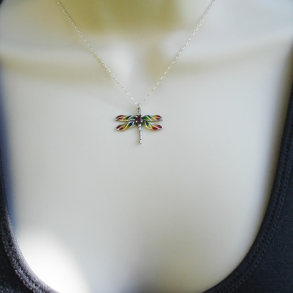 Multicolor - Quirklets Handpainted Clay Dragonfly Pendant Necklace 29